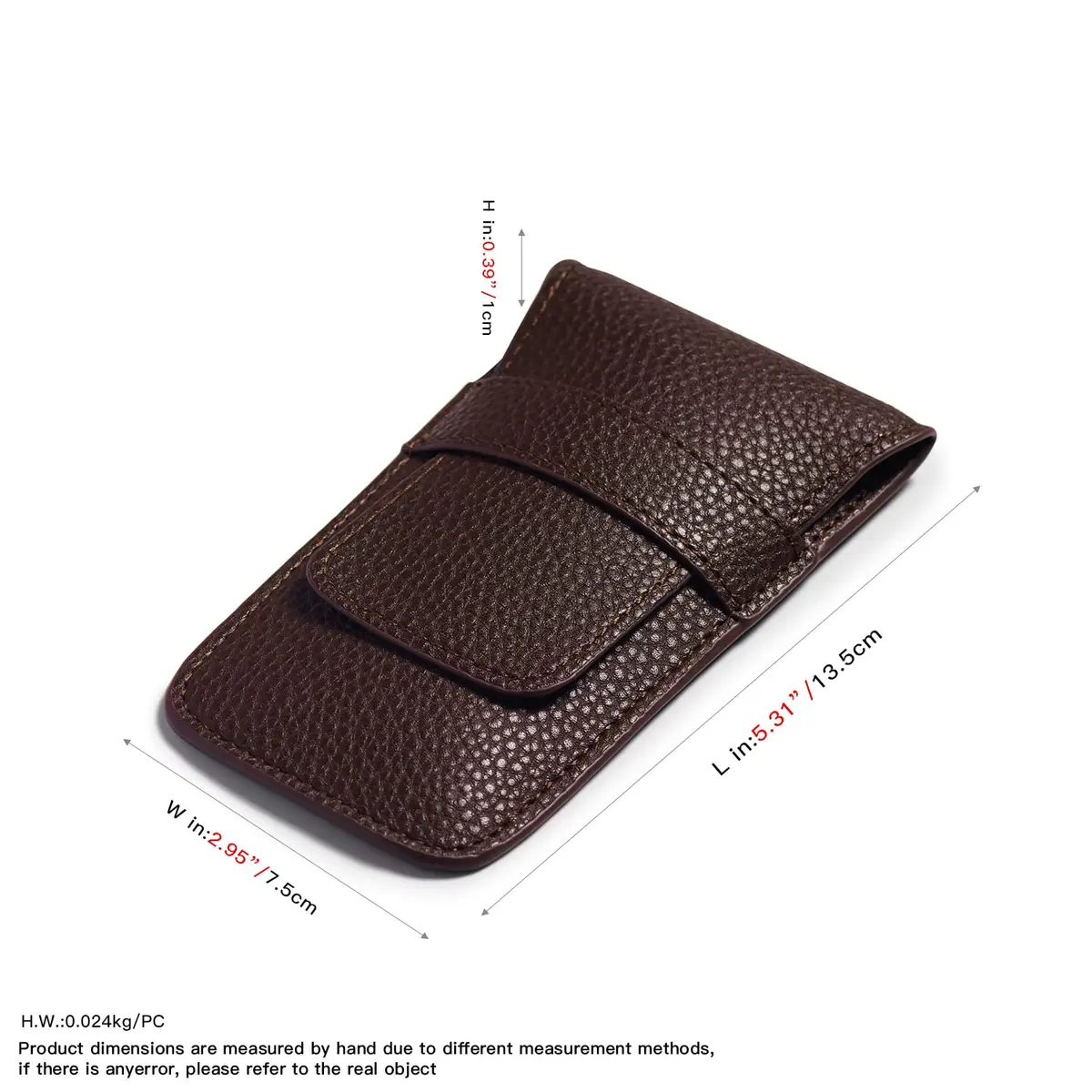 Woodten Brown PU Leather Watch Pouch | Slim Travel Storage Bag for Jewelry & Watches - view 6