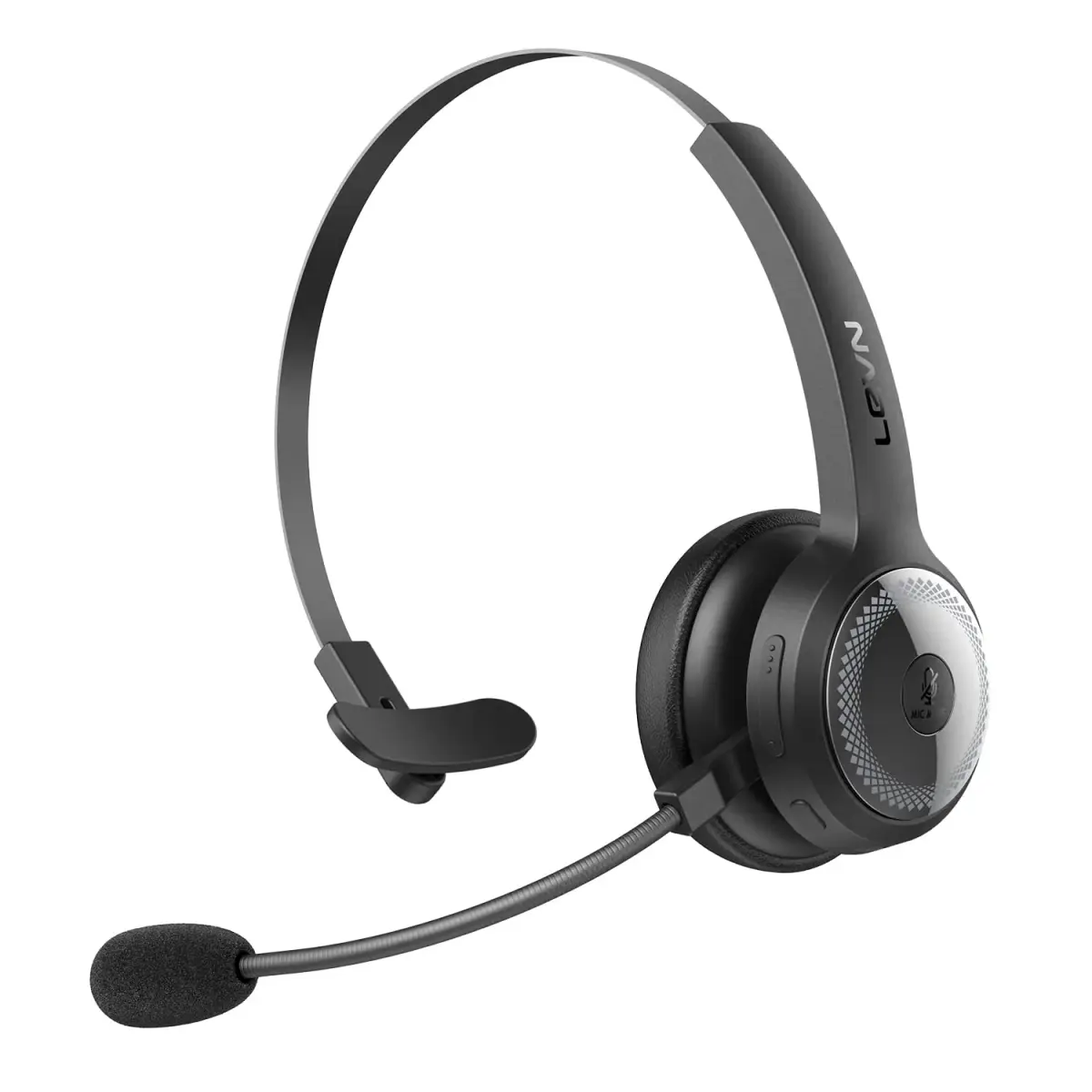 LEVN Bluetooth Headset with Microphone & Mute Button, 60Hrs Talk Time, On-Ear AI Noise Cancelling Headphones | Bluetooth 5.2 Multipoint - main product image
