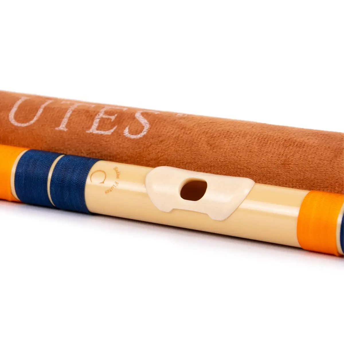 Radhe Flutes C Natural Bansuri | 51cm (20.1in) | Tuned A=440Hz, PVC Fiber, Dark Blue & Orange Threads - view 8