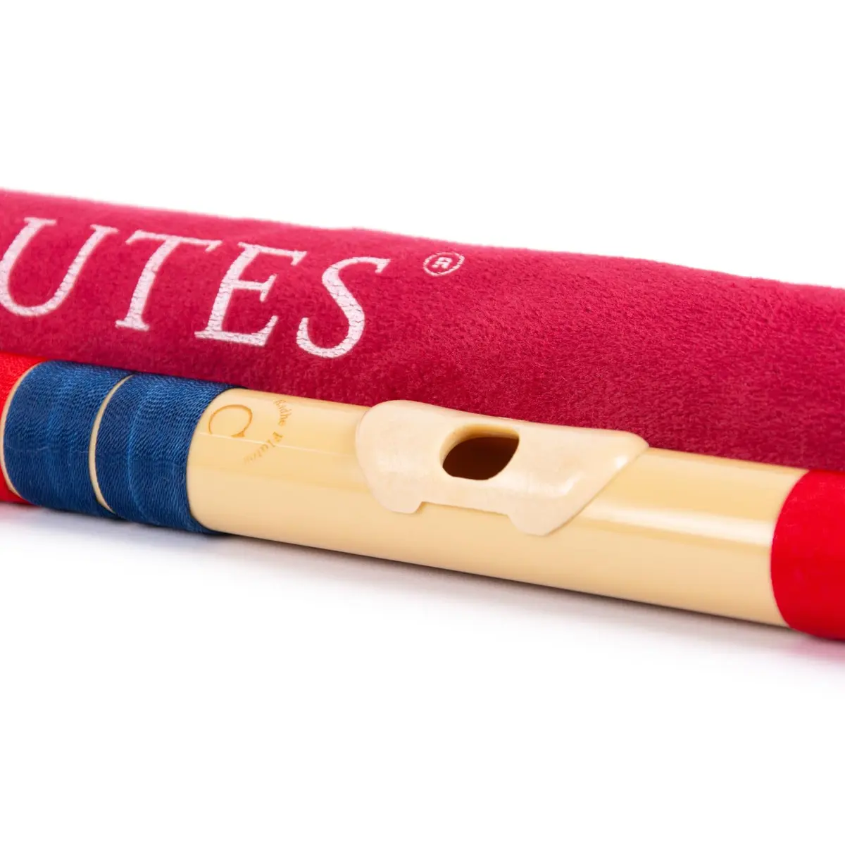 Radhe Flutes C Natural Bansuri | Dark Blue & Red | Tuned A=440Hz | PVC Fiber Flute with Velvet Cover - view 7