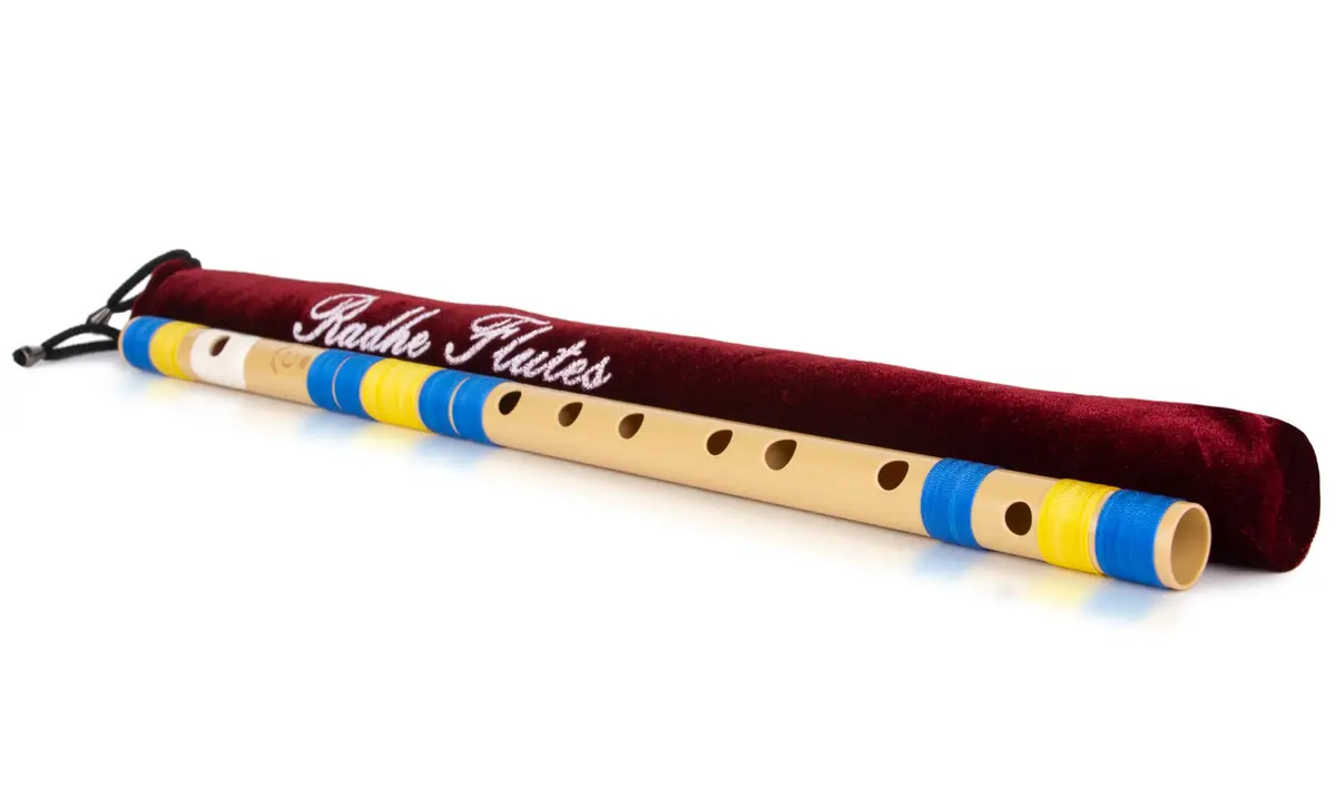 Radhe Flutes C Natural Bansuri PVC Fiber 49cm (19.3in) | Tuned to A=440Hz for Indian Classical Music - view 4