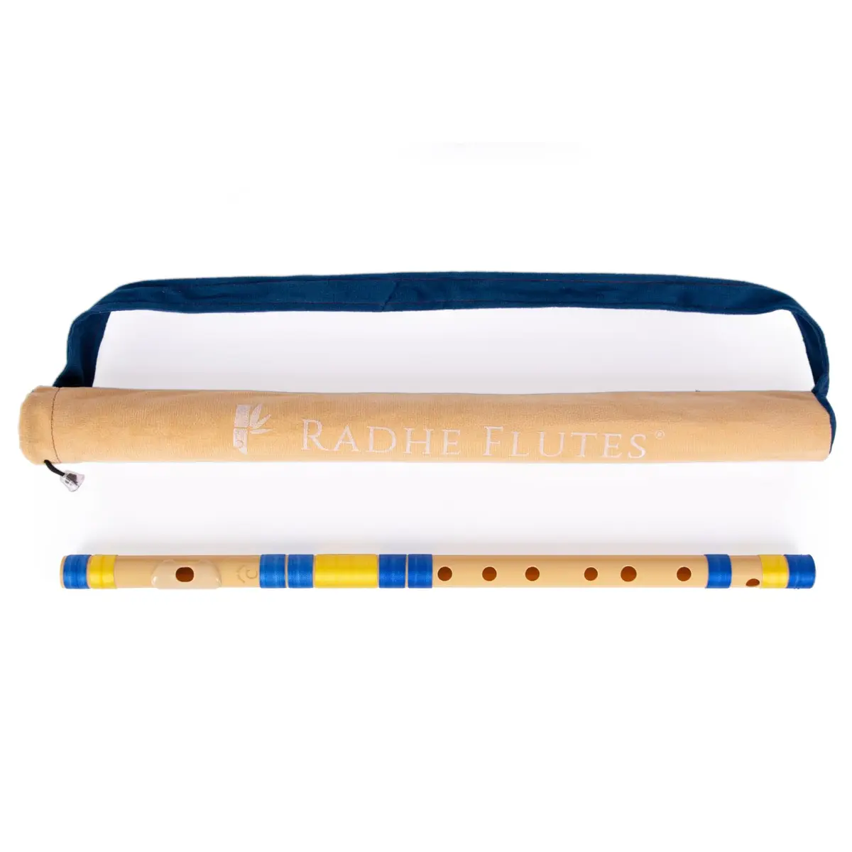 Radhe Flutes C Natural Bansuri PVC Fiber 49cm (19.3in) | Tuned to A=440Hz for Indian Classical Music - main product image