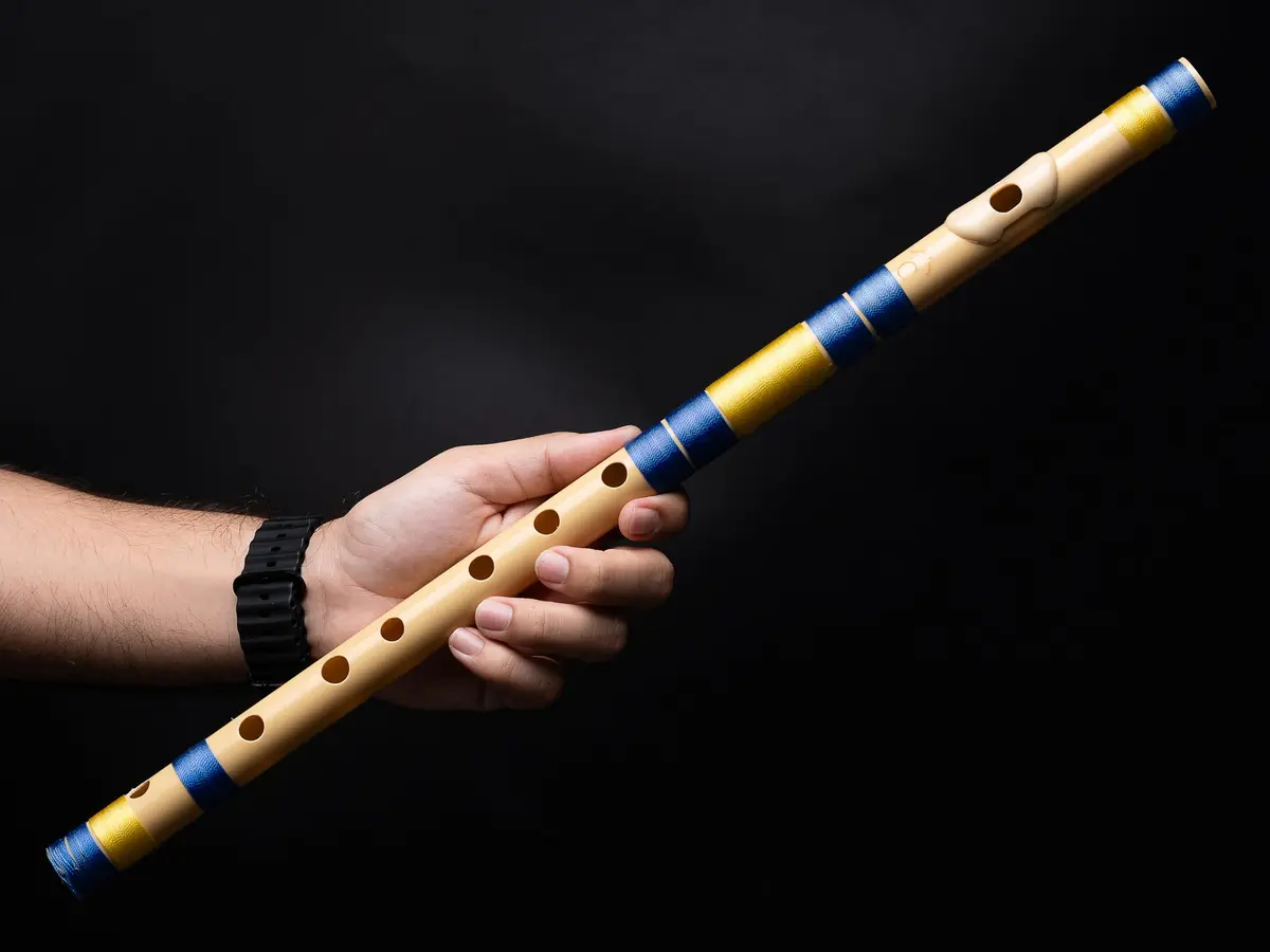 Radhe Flutes C Natural Bansuri PVC Fiber 49cm (19.3in) | Tuned to A=440Hz for Indian Classical Music - view 9