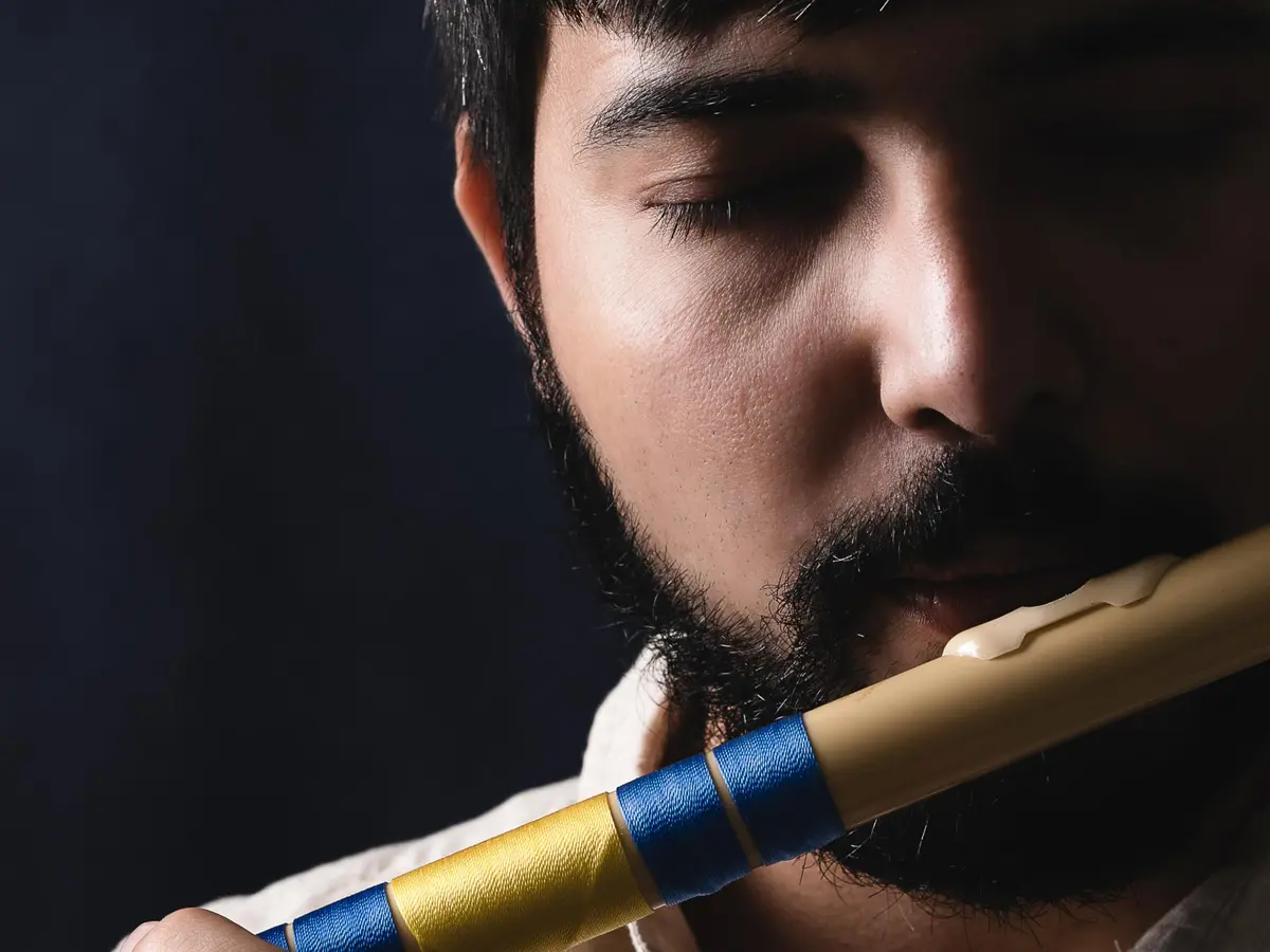 Radhe Flutes C Natural Bansuri PVC Fiber 49cm (19.3in) | Tuned to A=440Hz for Indian Classical Music - view 2