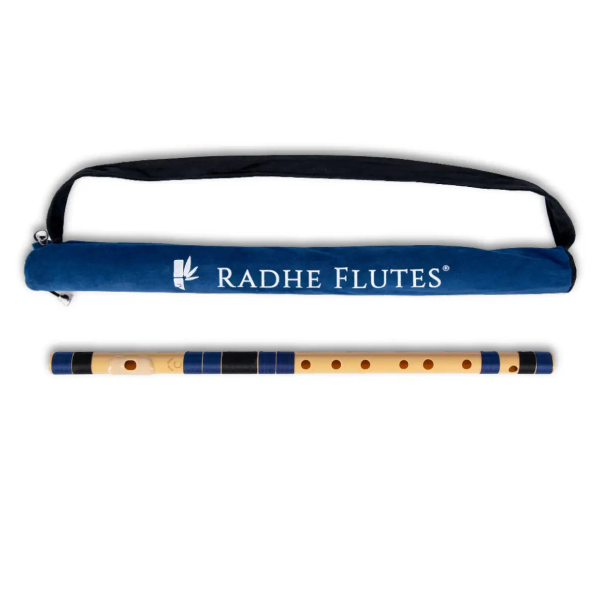 Radhe Flutes C Natural Bansuri | 49cm (19.3in) | Tuned to A=440Hz | PVC Fiber with Velvet Cover - main product image