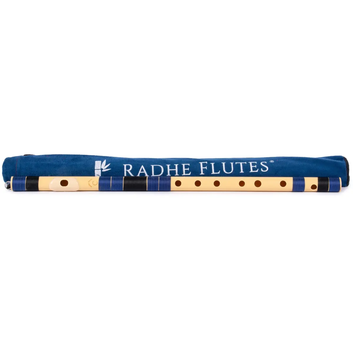 Radhe Flutes C Natural Bansuri | 49cm (19.3in) | Tuned to A=440Hz | PVC Fiber with Velvet Cover - view 3