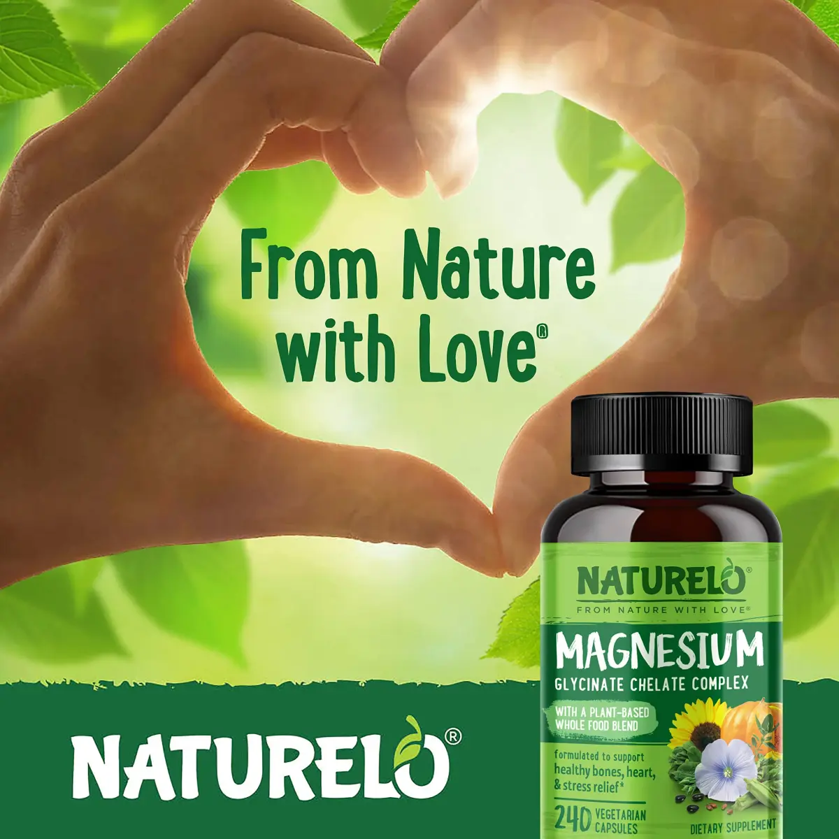 NATURELO Magnesium Glycinate Chelate Complex 200 mg 240 Count | Supports Sleep, Calm, Muscle Cramp & Stress Relief - view 5