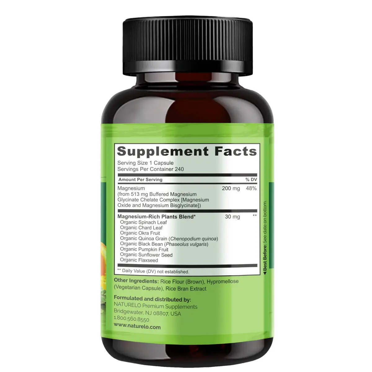 NATURELO Magnesium Glycinate Chelate Complex 200 mg 240 Count | Supports Sleep, Calm, Muscle Cramp & Stress Relief - view 6