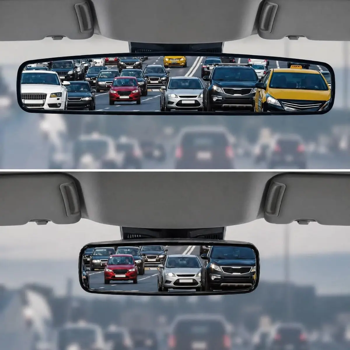 Goodyear Super Wide 17 Inch Panoramic Rear View Car Mirror | Clip-On Large for Cars, SUVs, Trucks - main product image