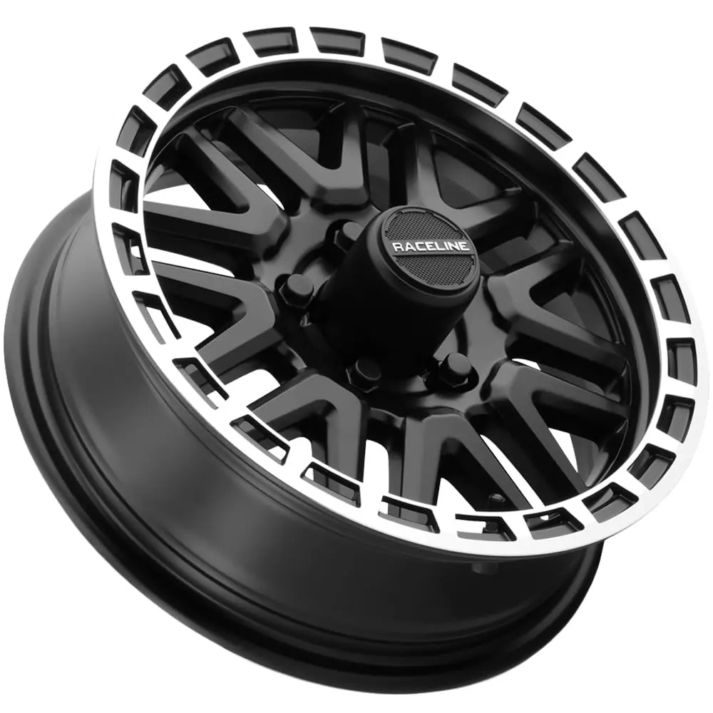 Raceline Wheels Aluminum Trailer Wheels 953BM KRANK Black Finish 14x6" | 5X114.3 Bolt Pattern, 0mm Offset, 8 Spoke Design - view 2