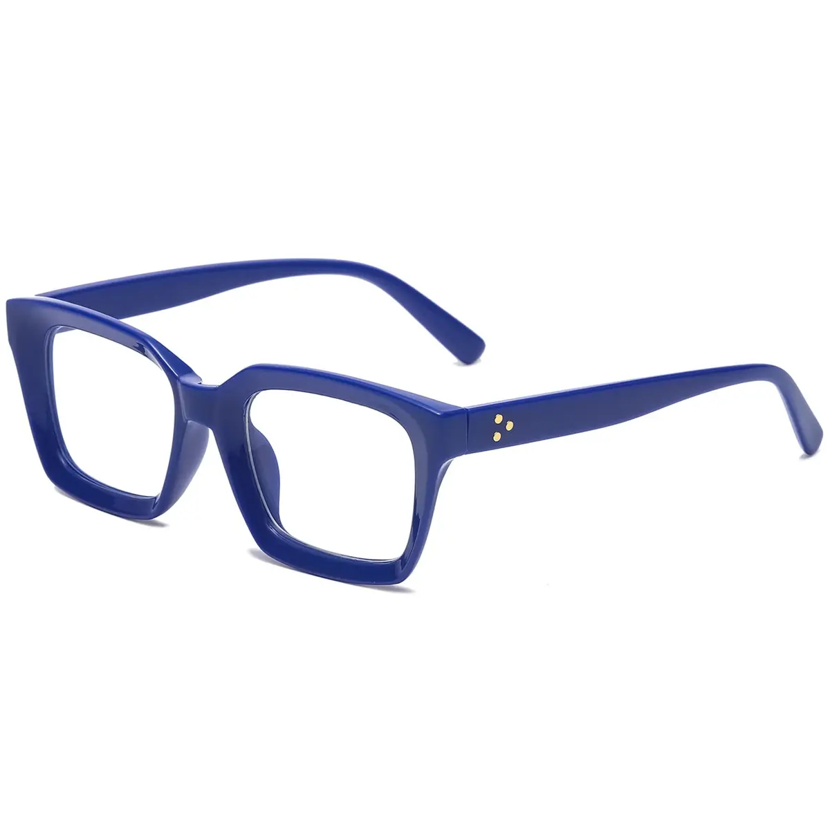EYLRIM Classic Thick Square Frame Clear Lens Glasses for Men & Women | Non Prescription Eyewear (A4 Blue) - main product image