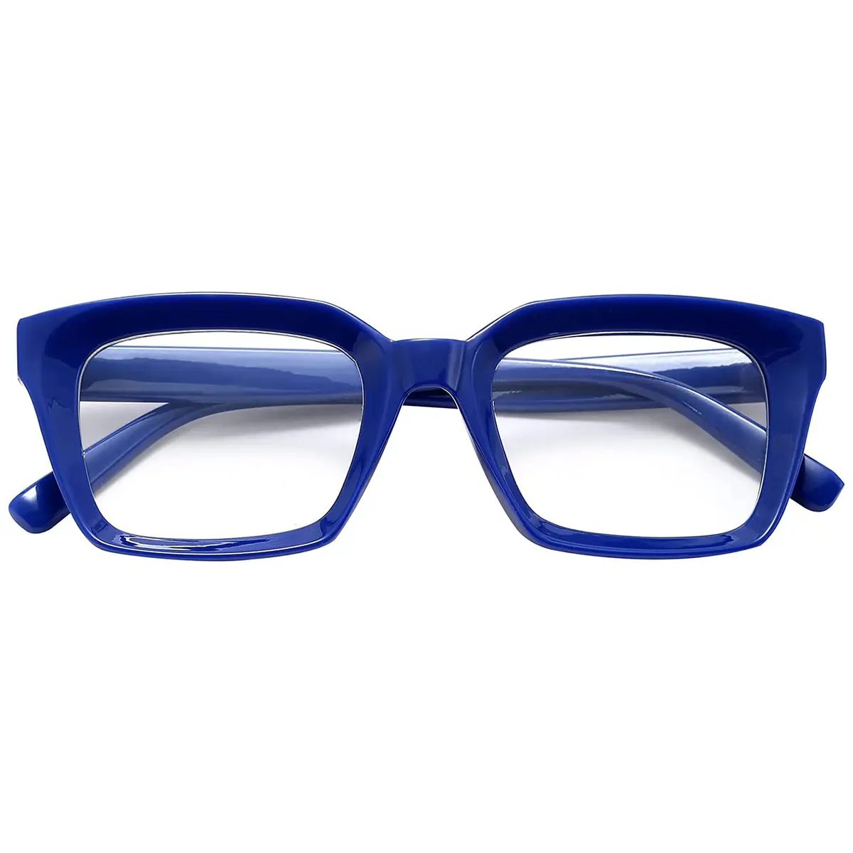 EYLRIM Classic Thick Square Frame Clear Lens Glasses for Men & Women | Non Prescription Eyewear (A4 Blue) - view 3