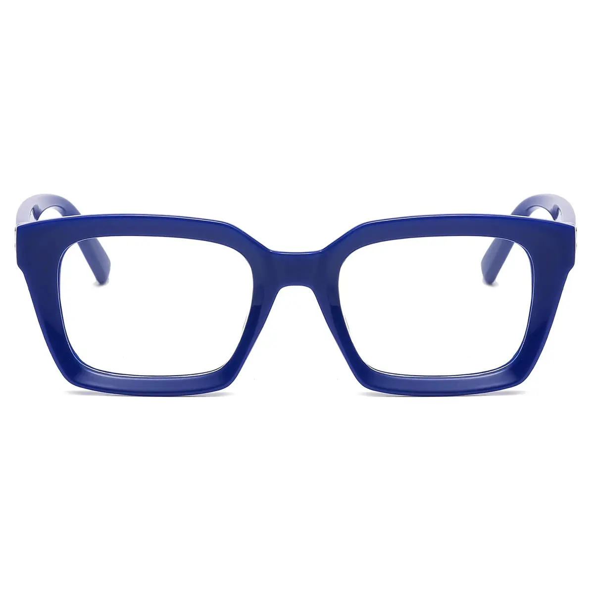 EYLRIM Classic Thick Square Frame Clear Lens Glasses for Men & Women | Non Prescription Eyewear (A4 Blue) - view 4