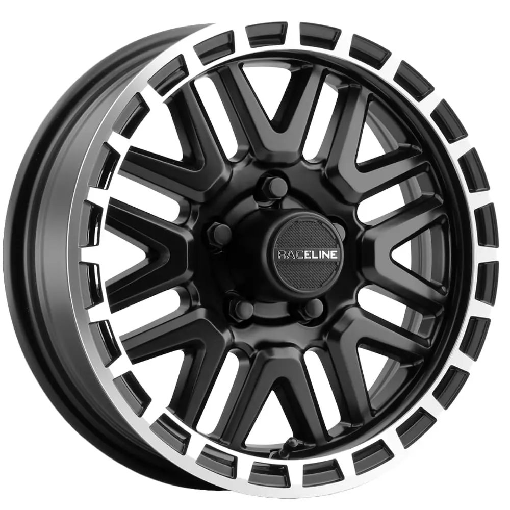 Raceline Wheels Aluminum Trailer Wheels 953BM KRANK 15x5" Black Finish | 5 Bolt Pattern, 8 Spoke Design - main product image