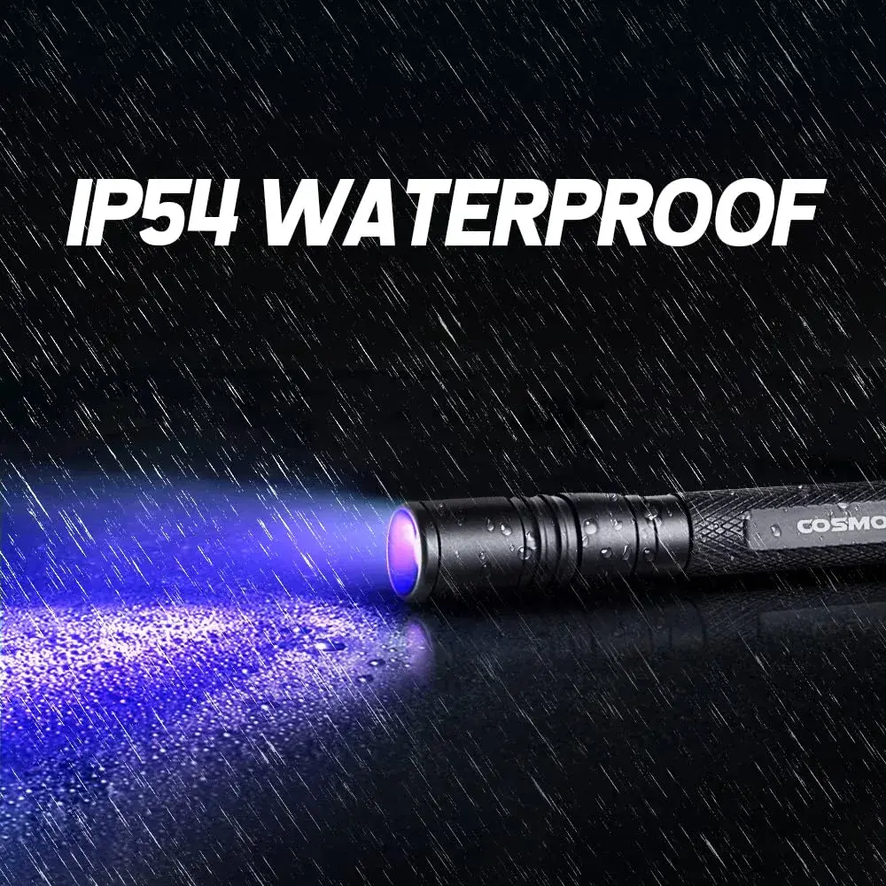 COSMOING Rechargeable UV Blacklight Flashlight 5.4 inch (13g) | Detects Pet Stains & Counterfeit Money - view 3