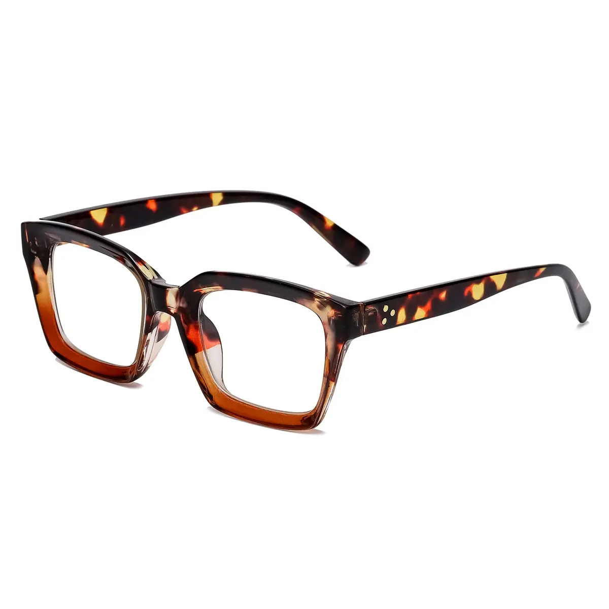 EYLRIM Classic Thick Square Frame Clear Lens Glasses for Women Men Non Prescription Eyeglasses(A6 Tortoise) | 50mm (1.97in) Lens Width - main product image