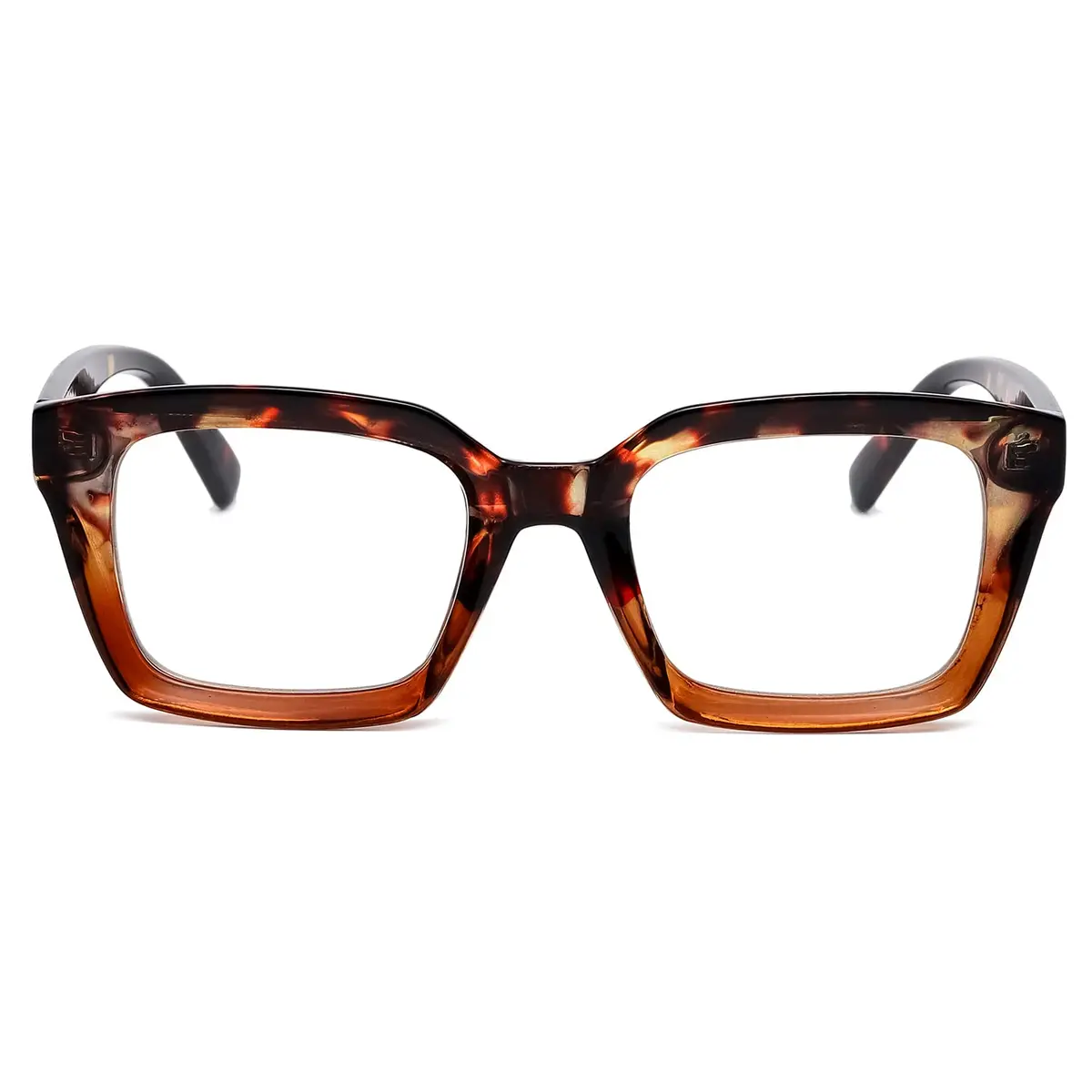 EYLRIM Classic Thick Square Frame Clear Lens Glasses for Women Men Non Prescription Eyeglasses(A6 Tortoise) | 50mm (1.97in) Lens Width - view 4