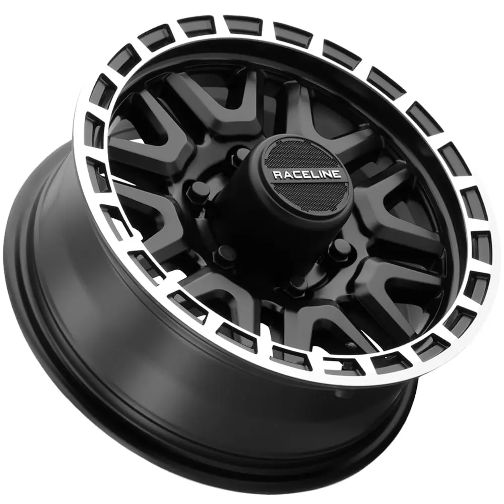 Raceline Aluminum Trailer Wheel 16X6 Black Finish | 6 Bolt, 8 Spoke, Utility, Boat Trailer - view 2