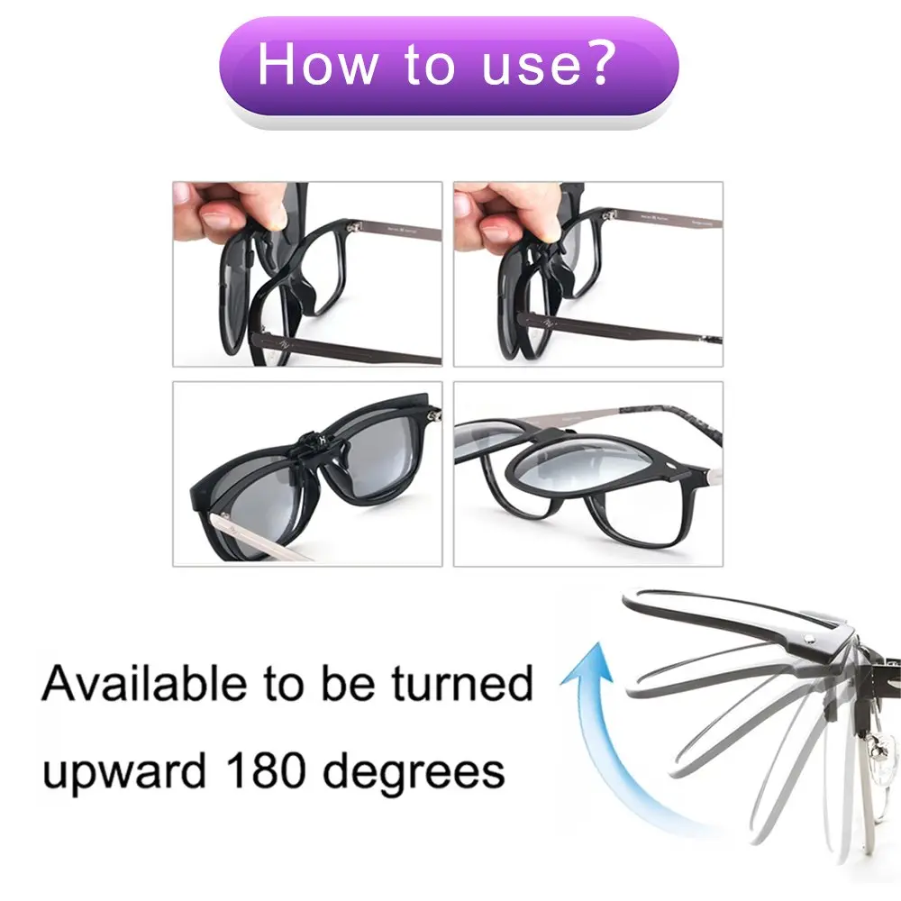 TERAISE Polarized Clip on Sunglasses with Flip Up Function Suitable Driving | UV400, Polarized, Unisex - view 5