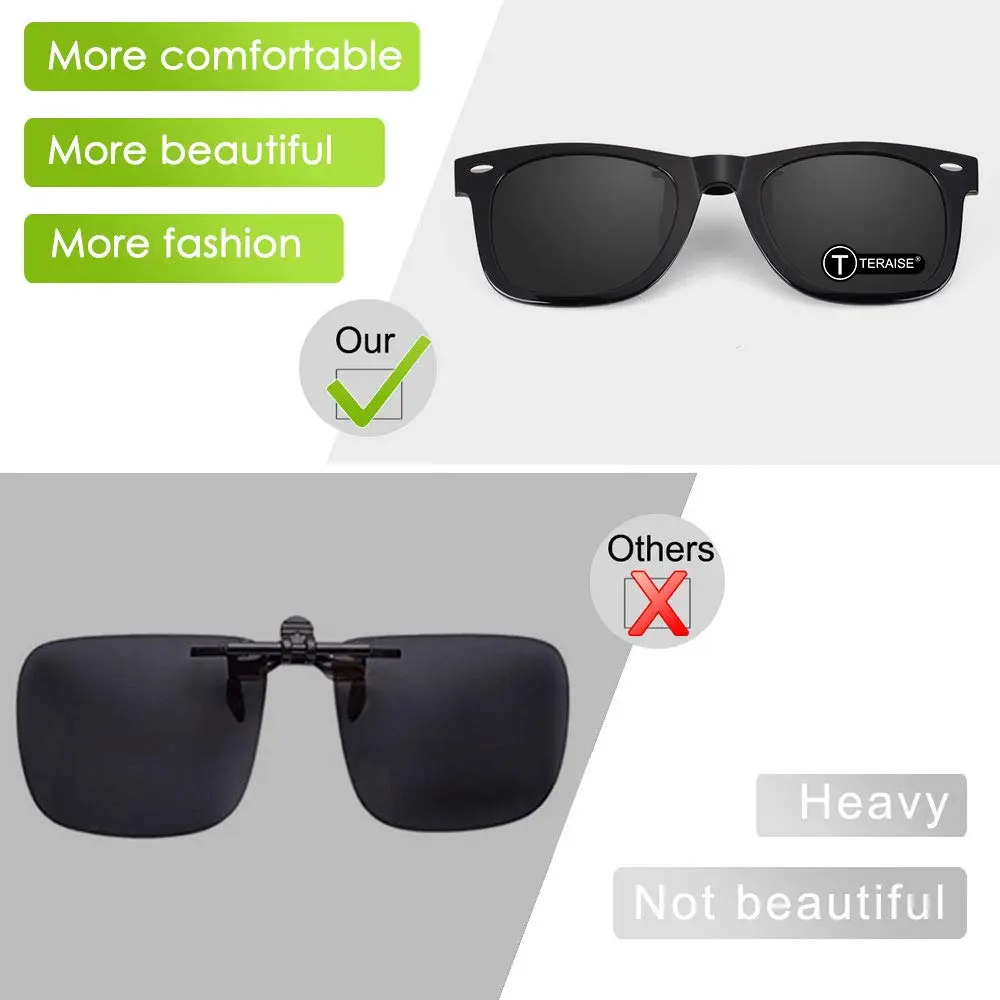 TERAISE Polarized Clip on Sunglasses with Flip Up Function Suitable Driving | UV400, Polarized, Unisex - view 4