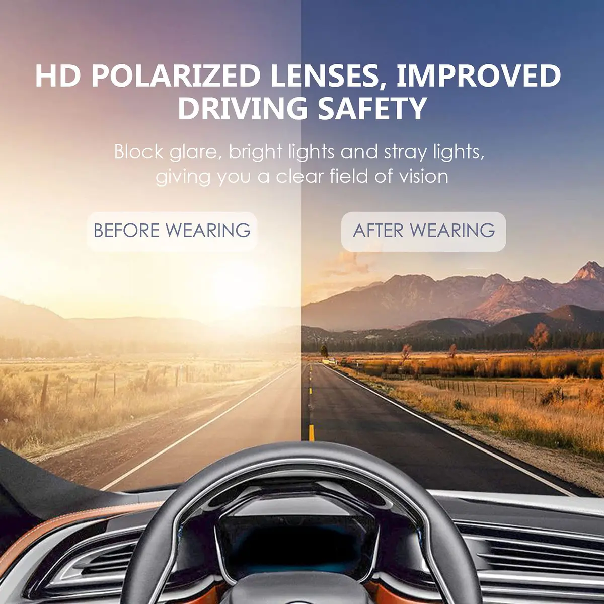 TERAISE Polarized Clip on Sunglasses with Flip Up Function Suitable Driving | UV400 Protection, Polarized Lenses, Fits Myopic Glasses - view 4
