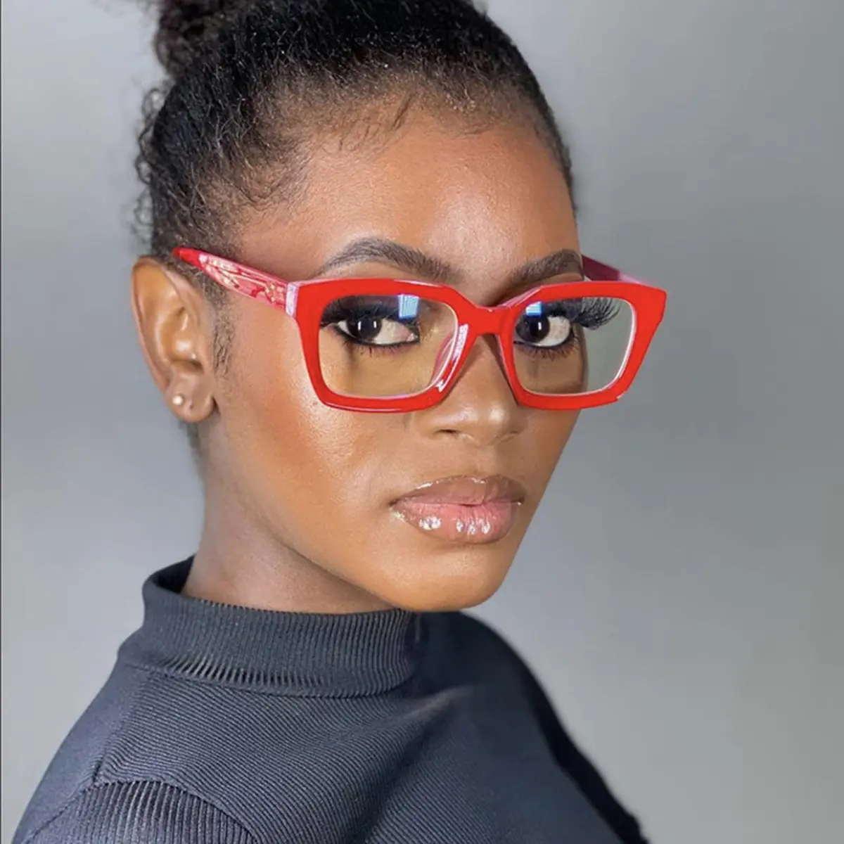 EYLRIM Classic Thick Square Frame Clear Lens Glasses 50mm (1.97in) | Fashion Eyewear for Men & Women - view 2