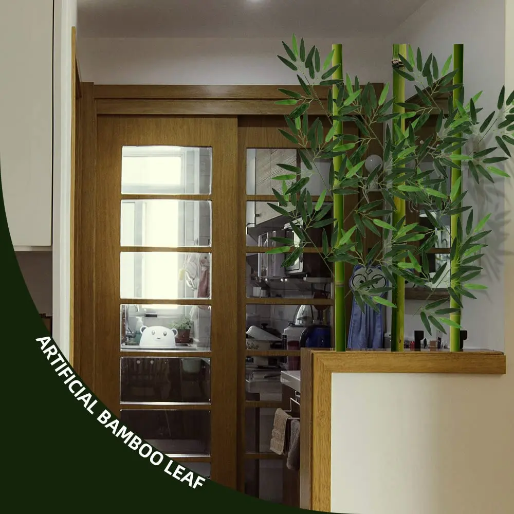 VIOCIWUO Artificial Bamboo Leaves 20pcs | Realistic Green Decor for Home & Events - view 6