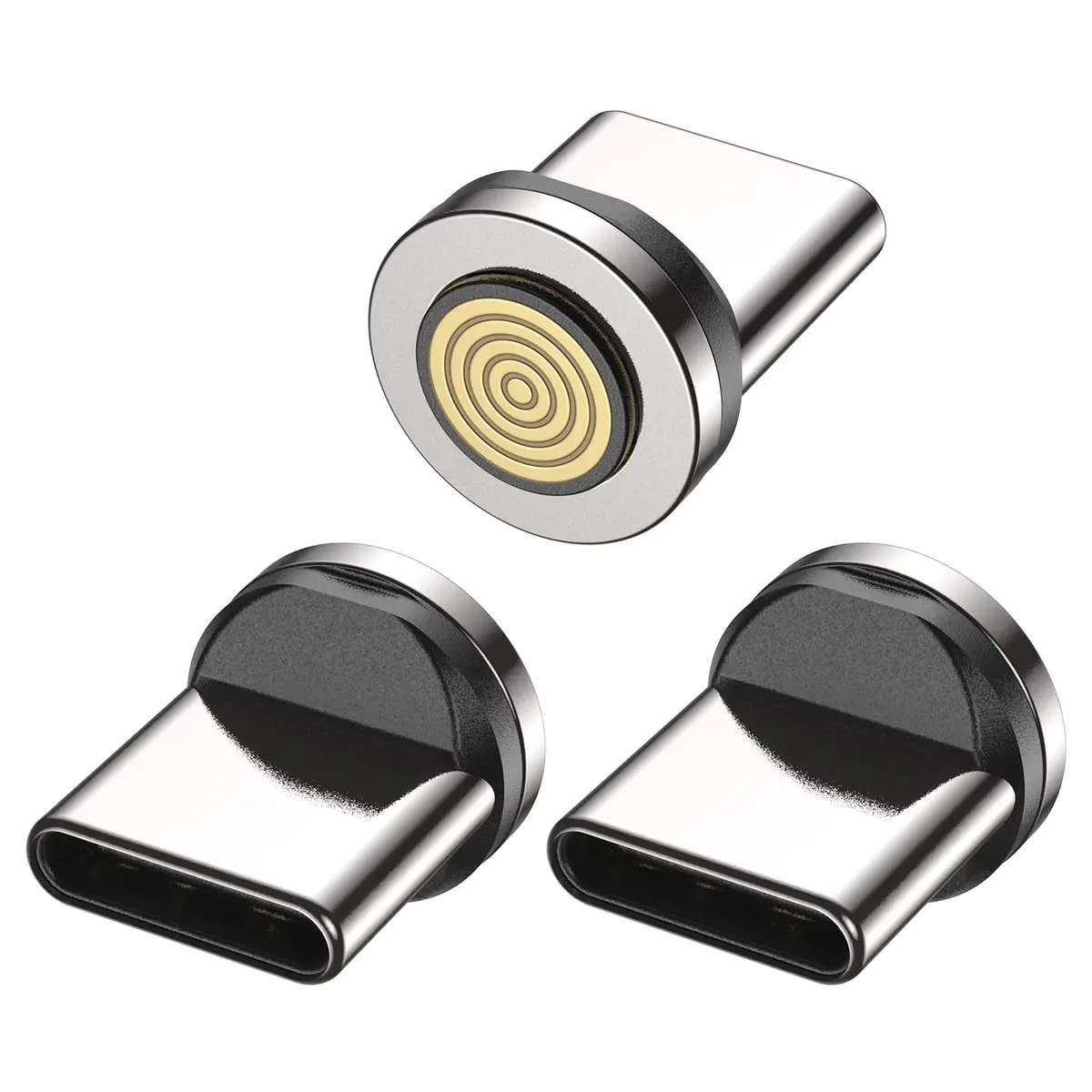 AUFU 9-Pin USB-C Magnetic Connector Tips 3-Pack | Copper Magnetic Adapters for USB Type C Devices - main product image