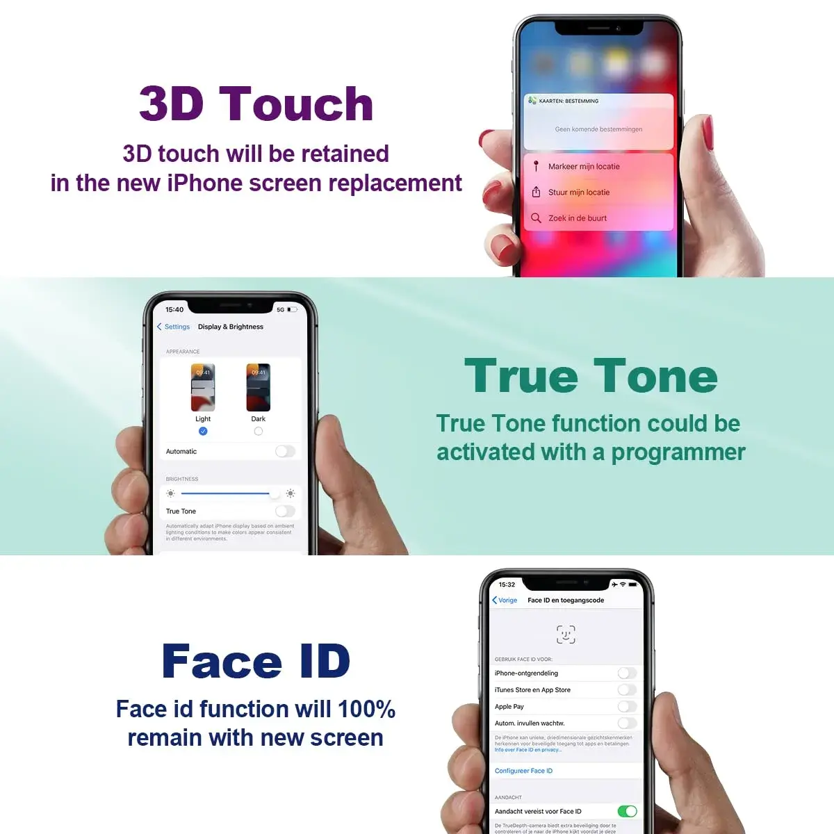 SIMDOG OLED Screen Replacement for iPhone X 5.8 inch | 3D Touch Display Digitizer Repair Kit with Tools & Screen Protector - view 4