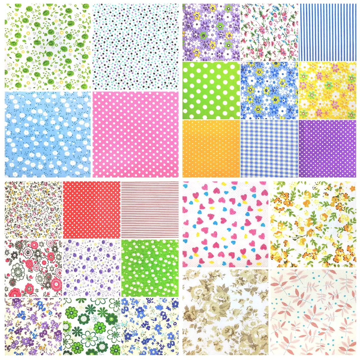 Ysanciuu 120 Pcs 4" x 4" Cotton Craft Fabric Squares | Random Patterns for Sewing & Quilting - view 7