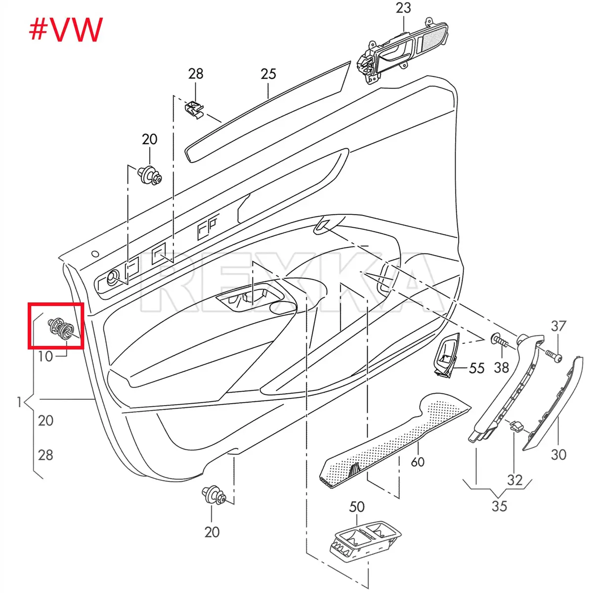 Rexka 15pcs Door Trim Panel Retainer Clip 7L6-868-243 | Compatible with Audi VW Passat A4 B8 Golf MK6 - view 5