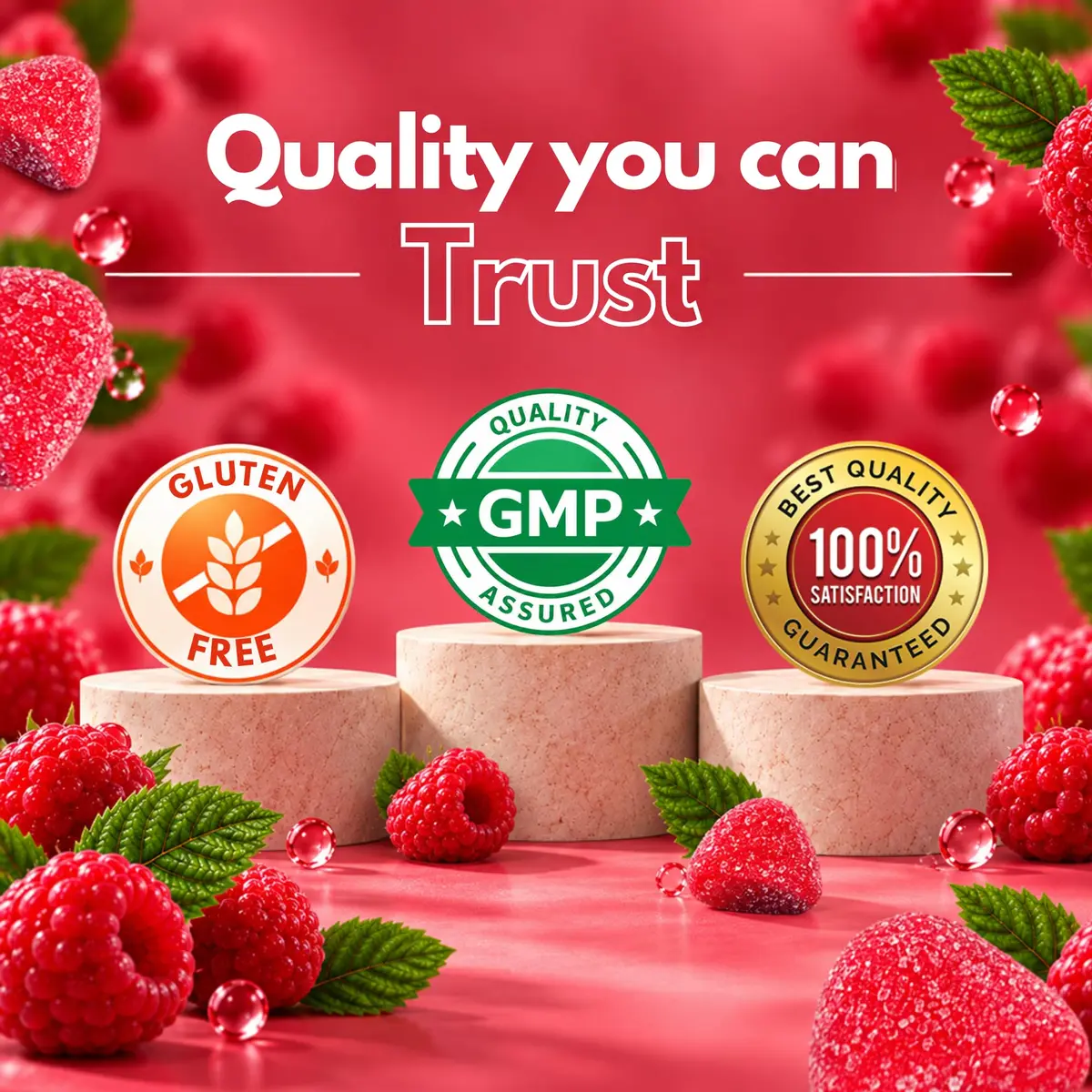 Vitamatic Magnesium Citrate Gummies 600mg | Vegan Raspberry Gummies for Relaxation & Energy Support - view 7