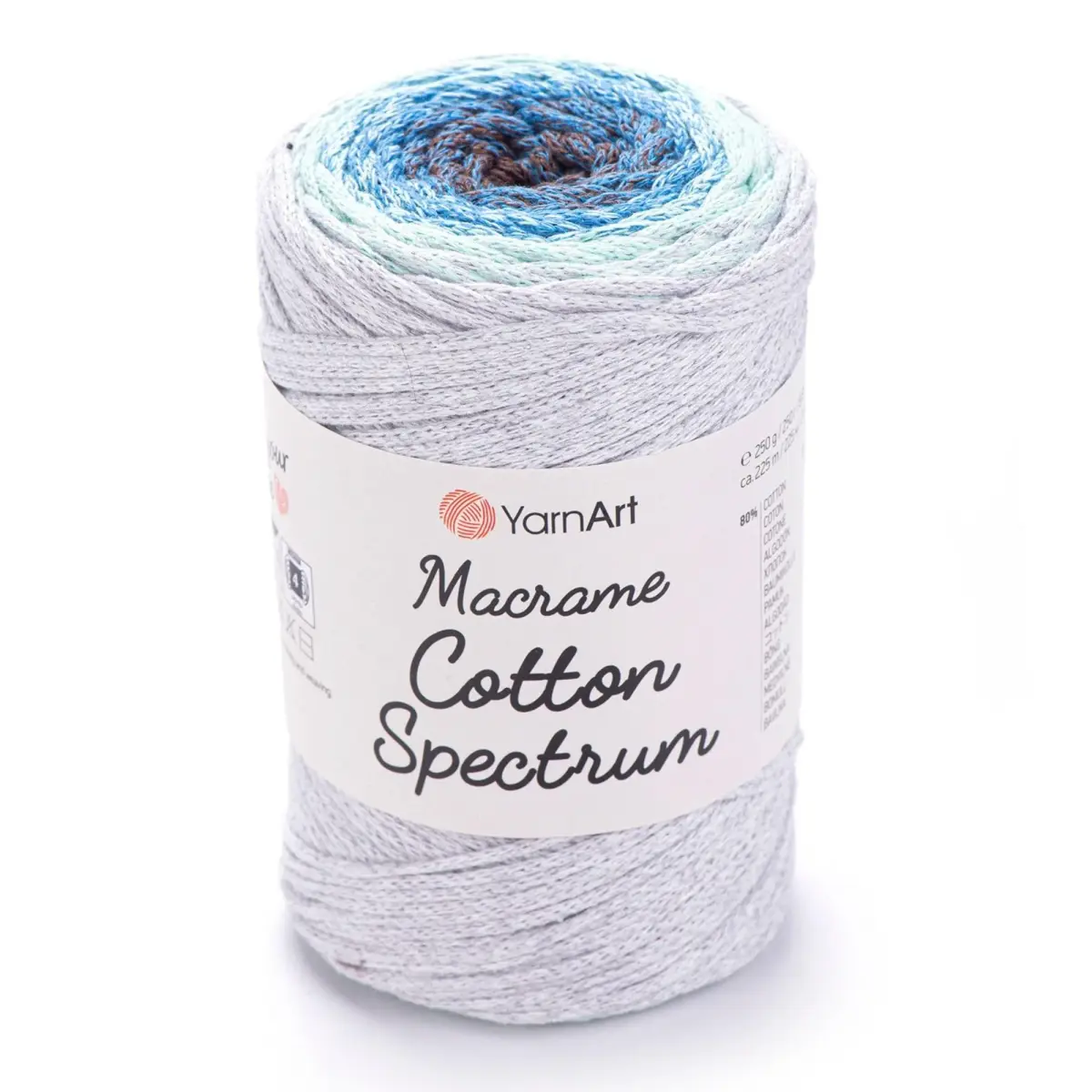 YarnArt Macrame Cotton Spectrum Cord 250g (8.8 Oz) | 225m (246 Yds) Multicolor Aran Weight - main product image