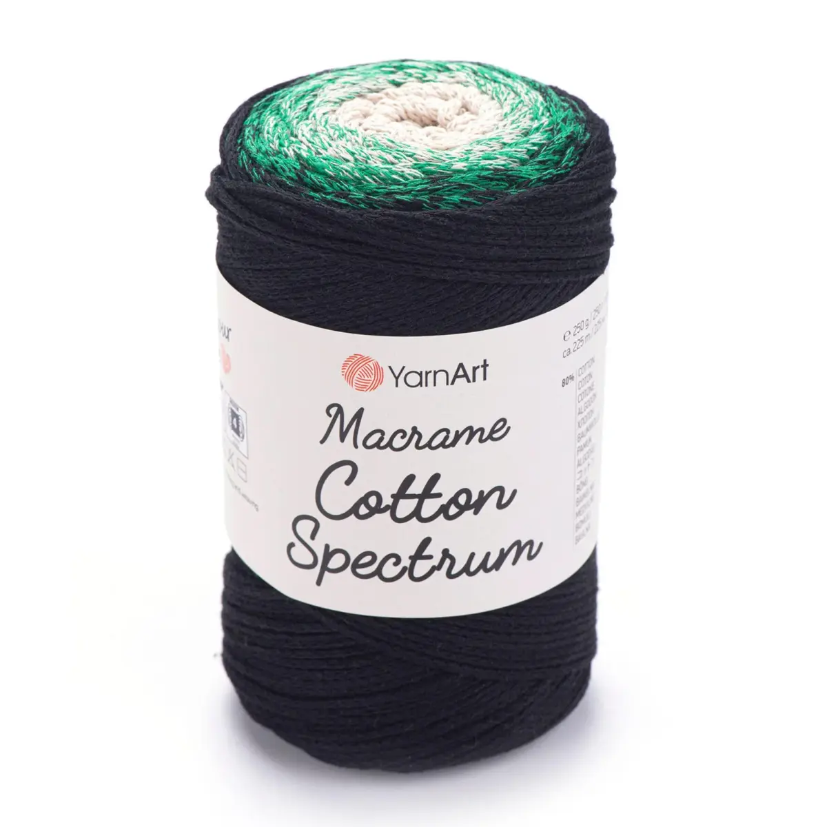 YarnArt Macrame Cotton Spectrum Multicolor Cord 250g (8.8 oz) | 225m (246 yds) Worsted Weight - main product image