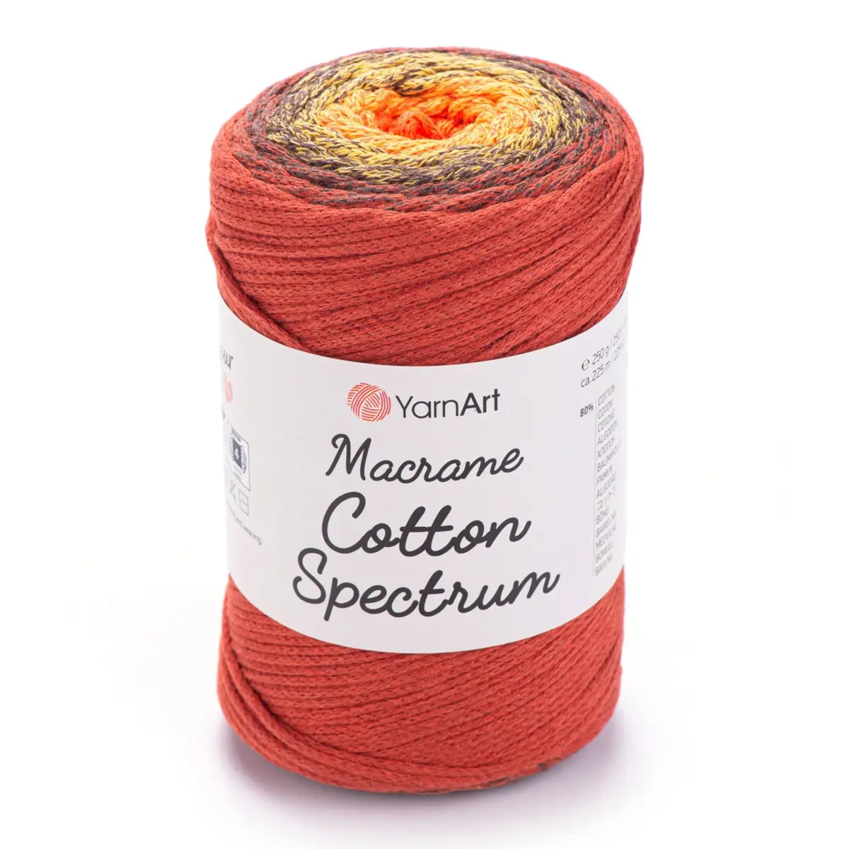YarnArt Macrame Cotton Spectrum Cord 250g (8.8 Oz) | Multicolor Worsted Weight Aran Yarn for Crafts - main product image