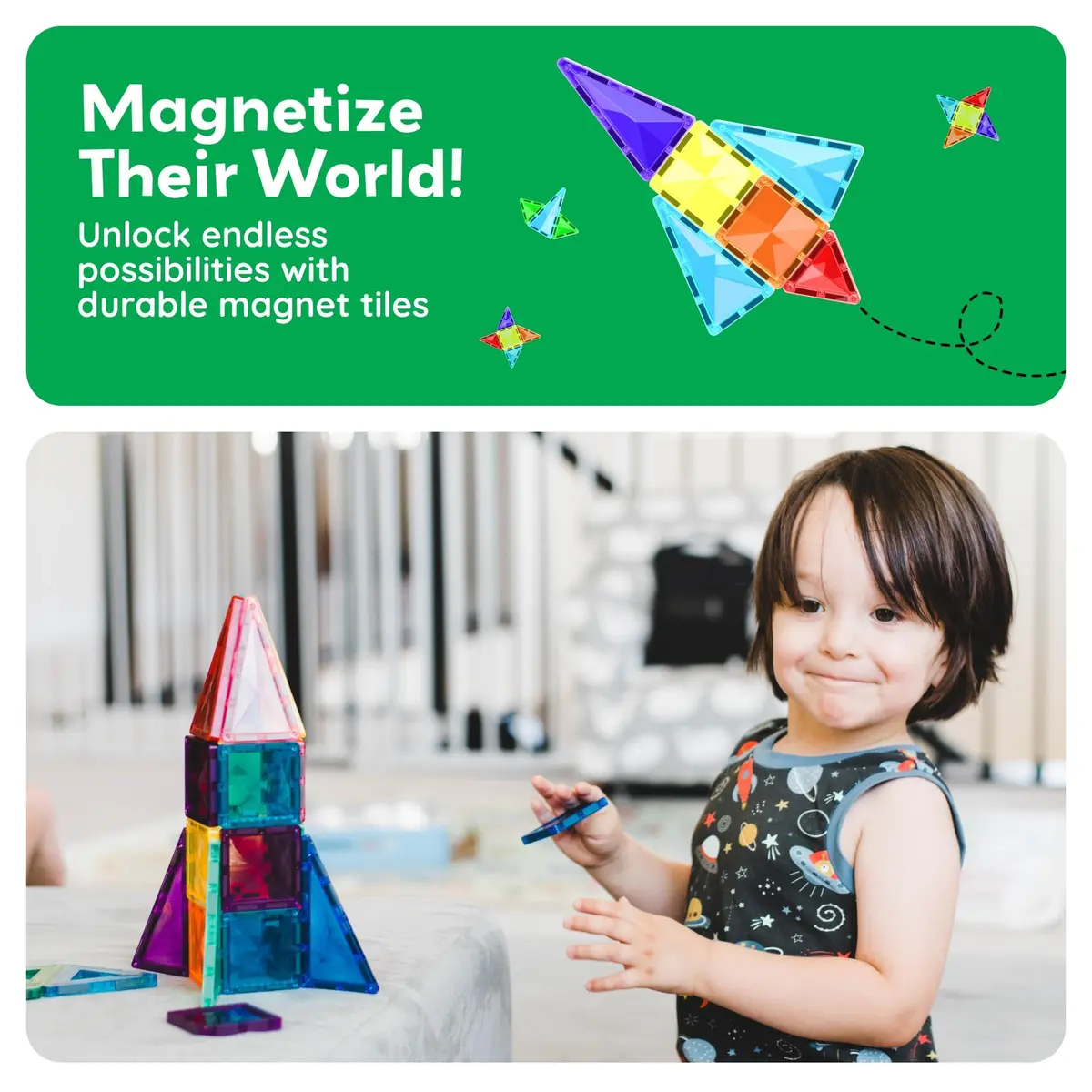PicassoTiles 120pcs Magnetic Tiles Diamond Series | Mini Travel-Size Educational Toy for Kids 3+ - view 5
