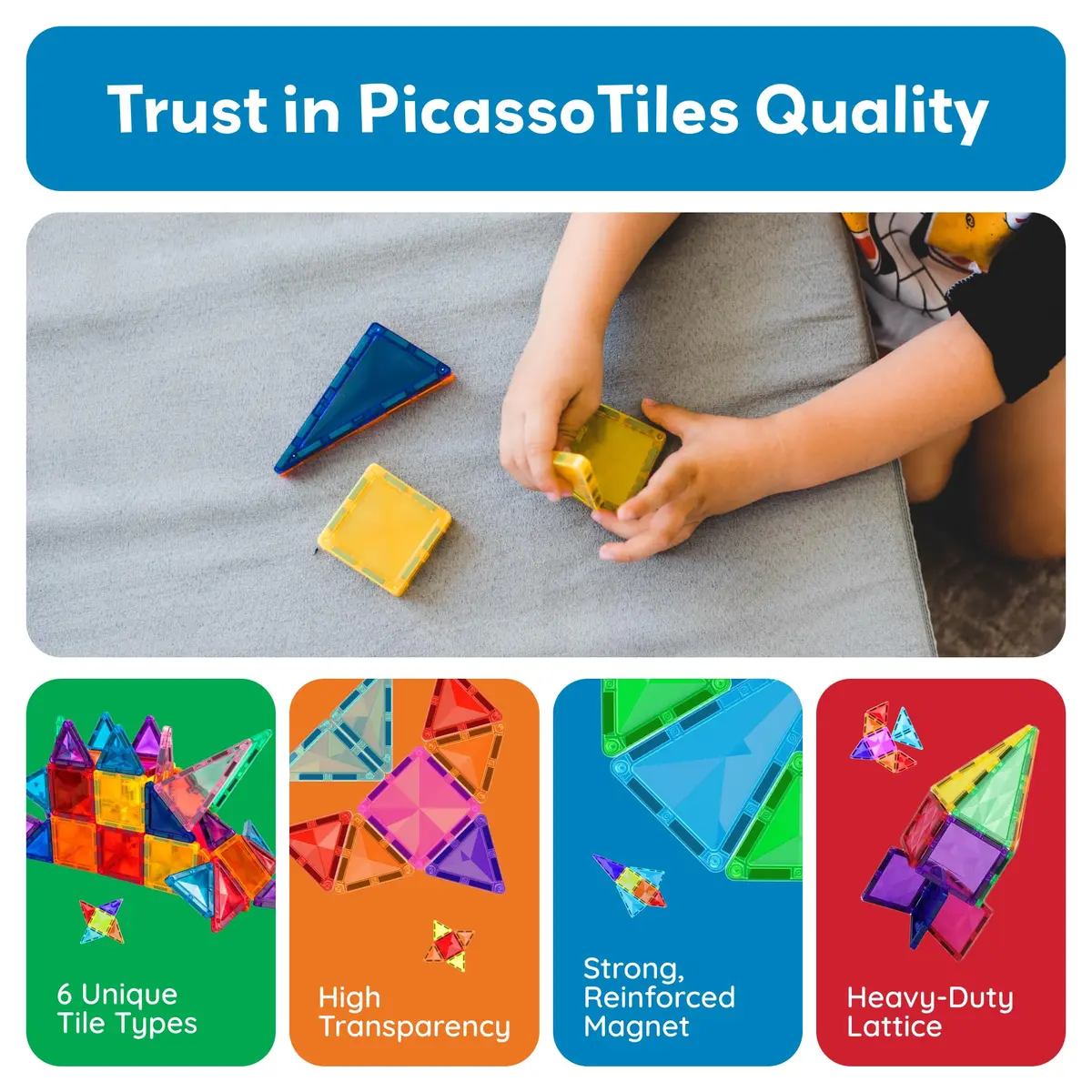 PicassoTiles 120pcs Magnetic Tiles Diamond Series | Mini Travel-Size Educational Toy for Kids 3+ - view 6