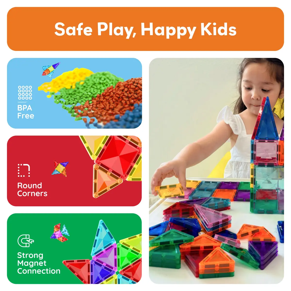 PicassoTiles 120pcs Magnetic Tiles Diamond Series | Mini Travel-Size Educational Toy for Kids 3+ - view 4