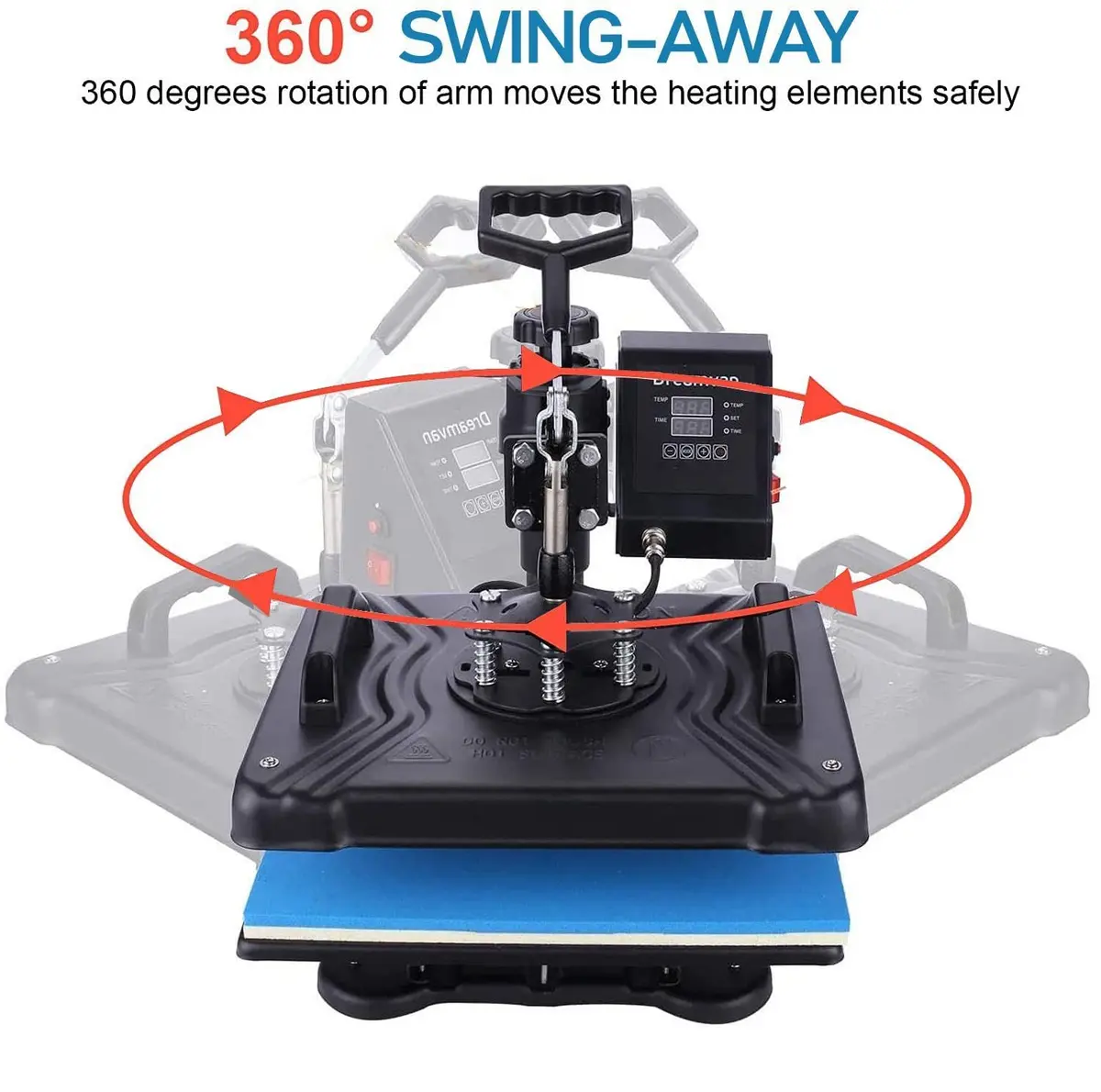 HYPOAI 5 in1 Heat Press Machine 15x12 inch | Multi-Function T-Shirt Mug & Cap Transfer - view 6