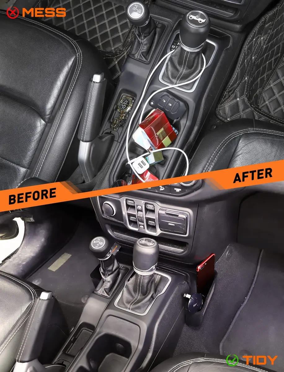 Savadicar GT-2 Shifter Storage Box with Microfibers | American Flag Jeep Organizer for 2018-2025 JL & Gladiator - view 5