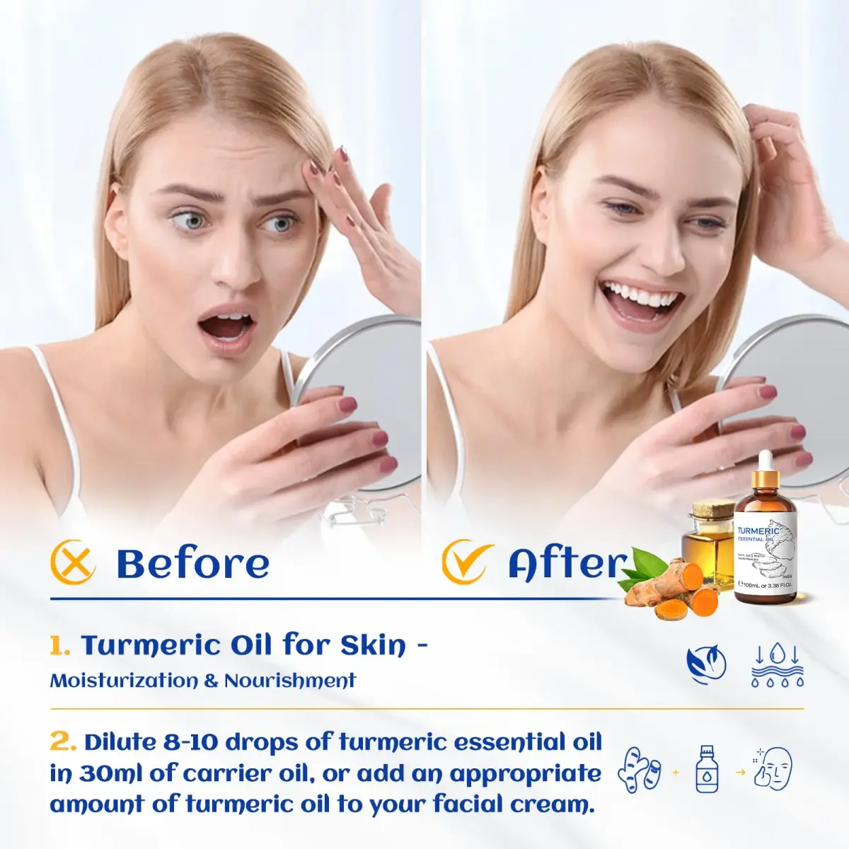 HIQILI Turmeric Essential Oil for Face & Aromatherapy, 100ml (3.38 Fl Oz) | Steam Distilled from Seed - view 4