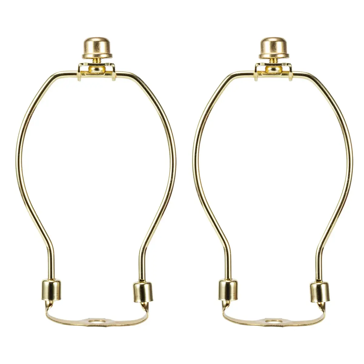 Saangseon 6 Inch Light-Duty Lamp Harp Kit Polished Brass 2 Sets | Fits 3/8 Inch Nipple - main product image