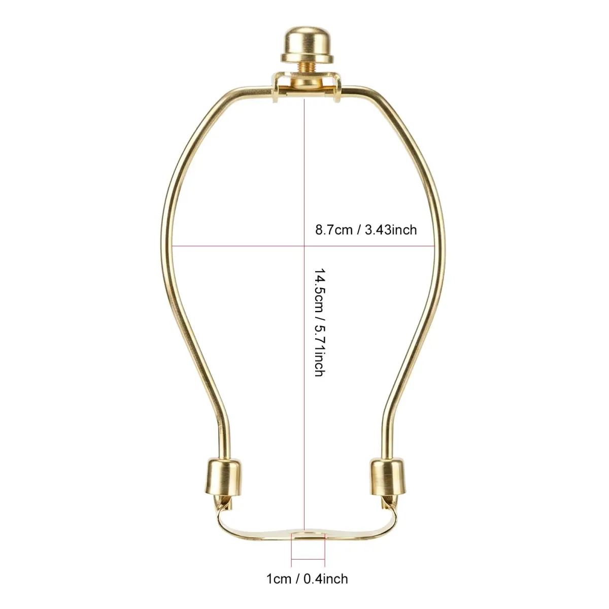 Saangseon 6 Inch Light-Duty Lamp Harp Kit Polished Brass 2 Sets | Fits 3/8 Inch Nipple - view 2