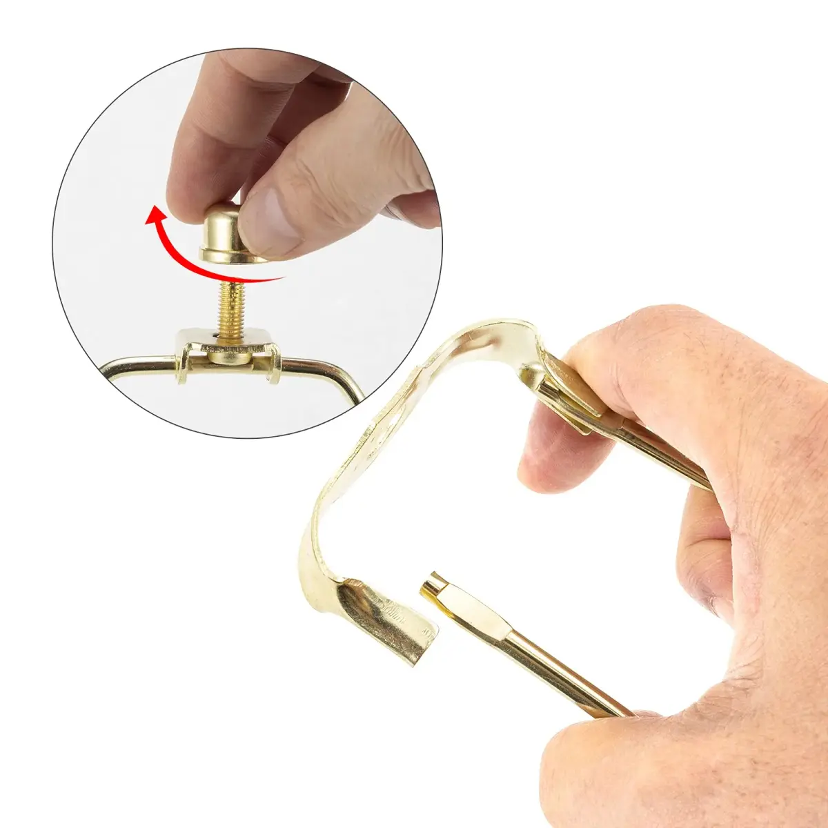Saangseon 6 Inch Light-Duty Lamp Harp Kit Polished Brass 2 Sets | Fits 3/8 Inch Nipple - view 3