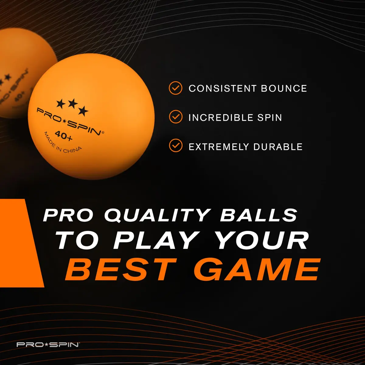 PRO-SPIN 3-Star Premium Orange Table Tennis Balls | 40mm ABS Professional Quality for Indoor & Outdoor Play - view 4