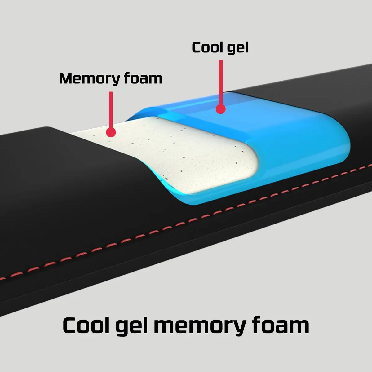 HyperX Wrist Rest for Tenkeyless Keyboards – Cooling Gel Memory Foam – Black – 36.2cm (14.3") | Ergonomic Support for Office & Gaming - view 2