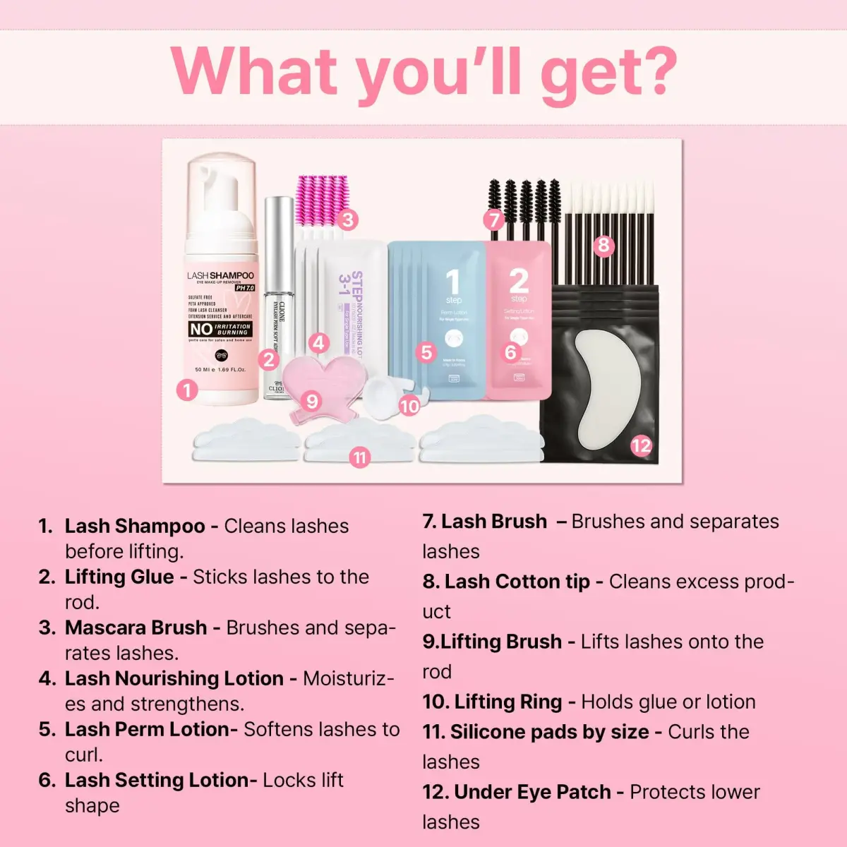 CLIONE PRIME Korean Lash Lift Kit - Natural Look, 5ml Glue & 5 Sachets Perm/Set/Nourish | Reusable Lashes for All Skin Types - view 4