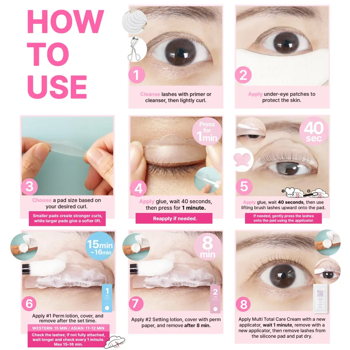 CLIONE PRIME Korean Lash Lift Kit - Natural Look, 5ml Glue & 5 Sachets Perm/Set/Nourish | Reusable Lashes for All Skin Types - view 8