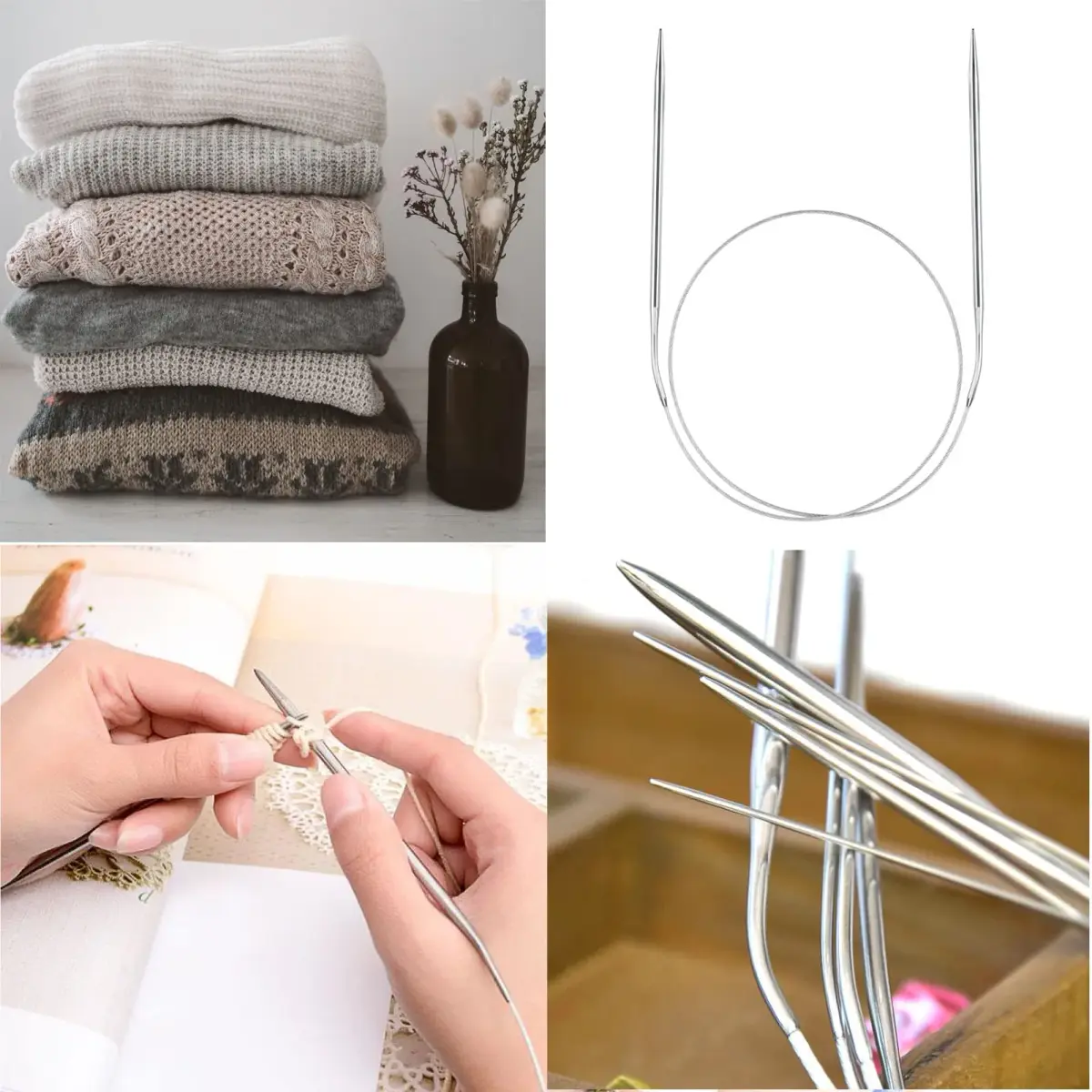 Coowayze Circular Knitting Needles Set 24 Inch (1.5mm - 5mm) | 11 Pairs Stainless Steel Magic Loop Needles - view 5