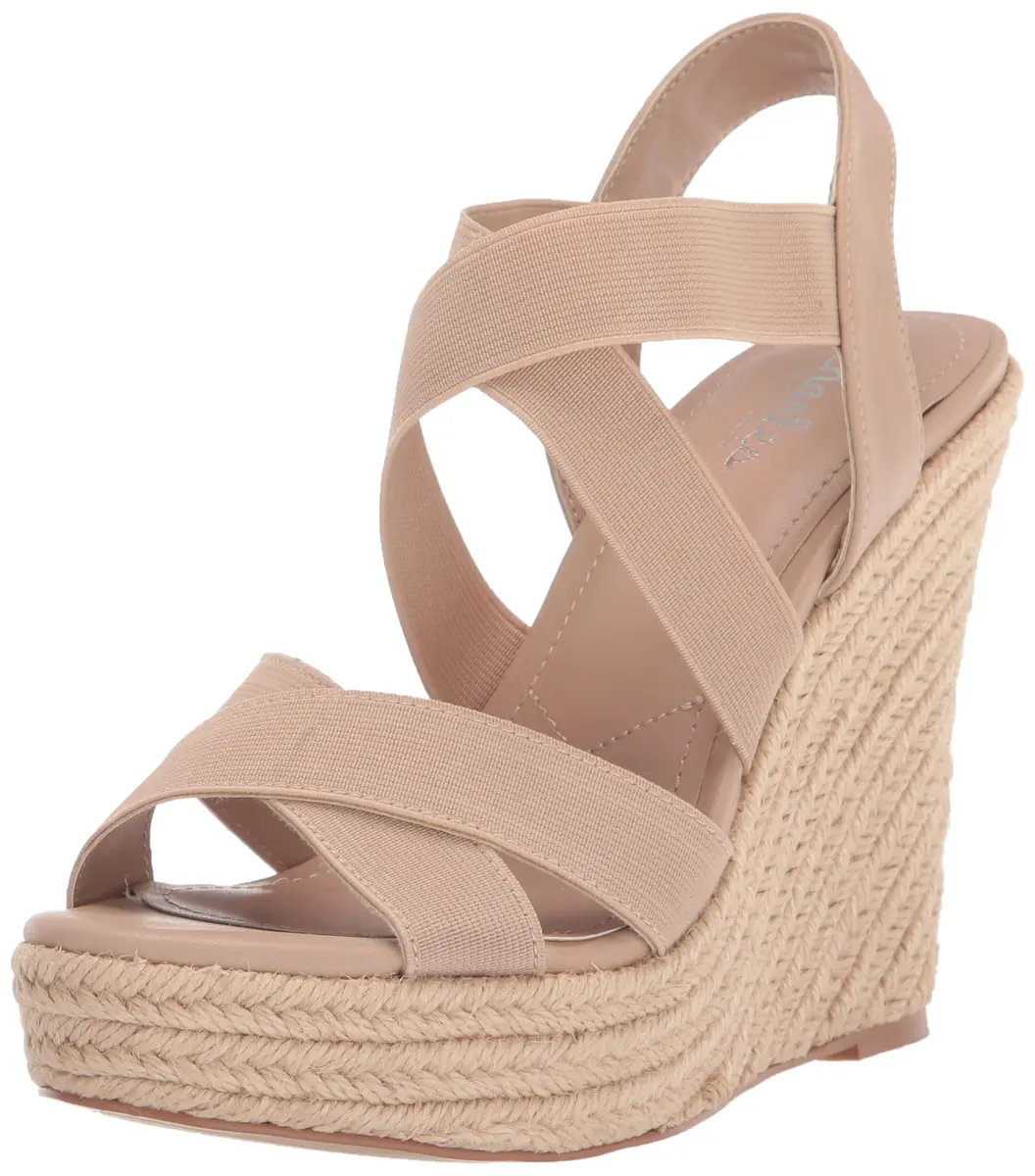 CHARLES BY CHARLES DAVID Alyce Platform Sandal 9 | Nude, Wedge Heel, Slip On - main product image